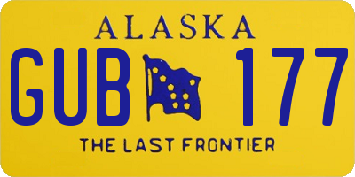 AK license plate GUB177