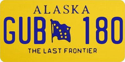 AK license plate GUB180