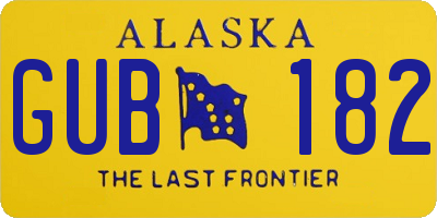 AK license plate GUB182