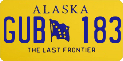AK license plate GUB183