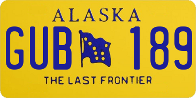 AK license plate GUB189