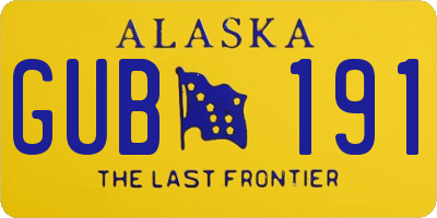 AK license plate GUB191