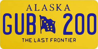 AK license plate GUB200