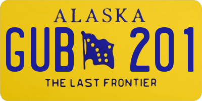 AK license plate GUB201