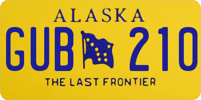 AK license plate GUB210