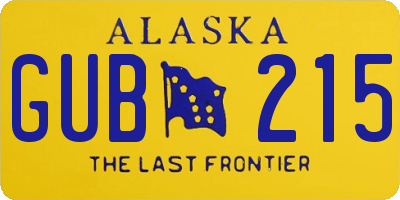 AK license plate GUB215