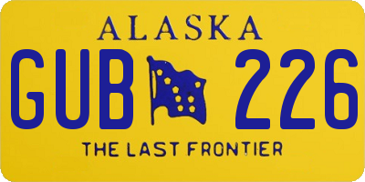 AK license plate GUB226