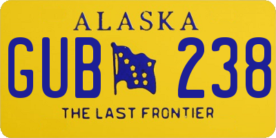 AK license plate GUB238