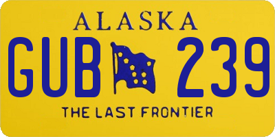 AK license plate GUB239