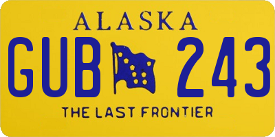 AK license plate GUB243