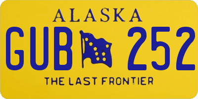 AK license plate GUB252