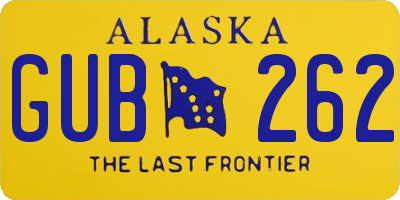 AK license plate GUB262