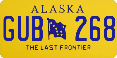 AK license plate GUB268