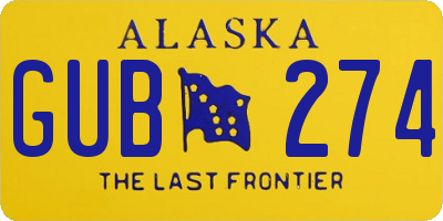 AK license plate GUB274