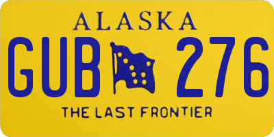 AK license plate GUB276