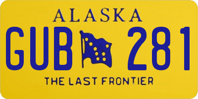 AK license plate GUB281