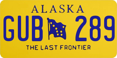 AK license plate GUB289