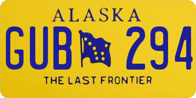 AK license plate GUB294