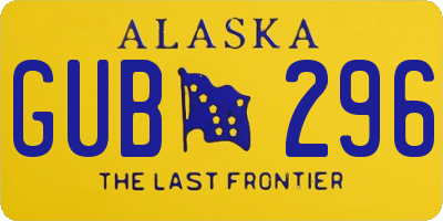 AK license plate GUB296