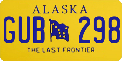 AK license plate GUB298