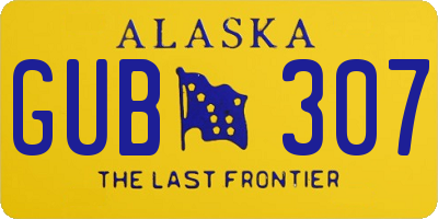AK license plate GUB307