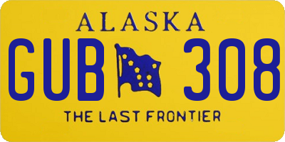 AK license plate GUB308