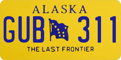 AK license plate GUB311
