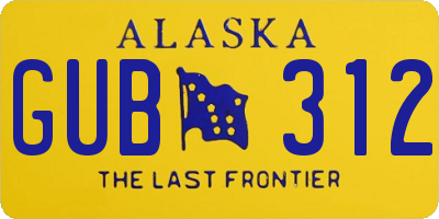 AK license plate GUB312