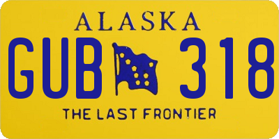 AK license plate GUB318