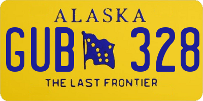 AK license plate GUB328