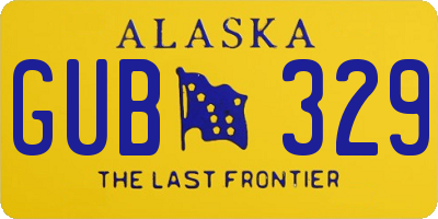 AK license plate GUB329
