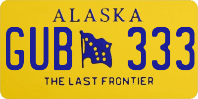 AK license plate GUB333