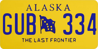 AK license plate GUB334