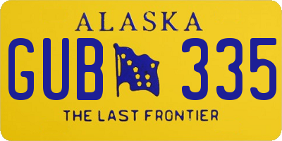 AK license plate GUB335