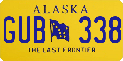 AK license plate GUB338