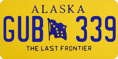 AK license plate GUB339