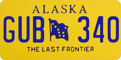 AK license plate GUB340