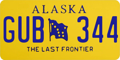 AK license plate GUB344