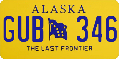 AK license plate GUB346