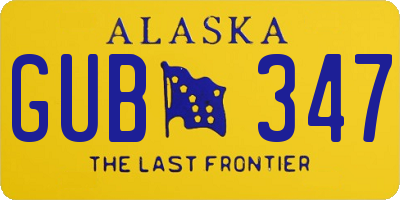 AK license plate GUB347