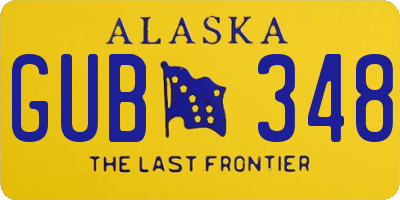 AK license plate GUB348