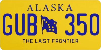 AK license plate GUB350