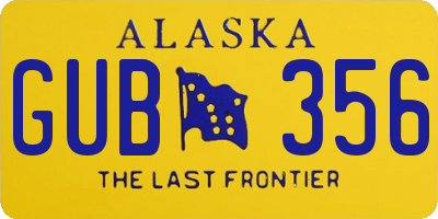 AK license plate GUB356