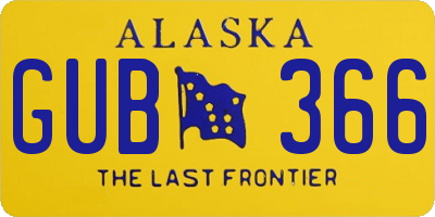 AK license plate GUB366
