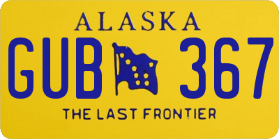AK license plate GUB367