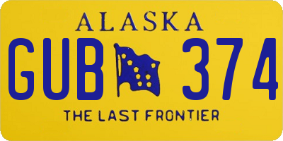 AK license plate GUB374