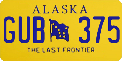 AK license plate GUB375