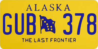 AK license plate GUB378
