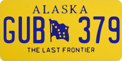 AK license plate GUB379