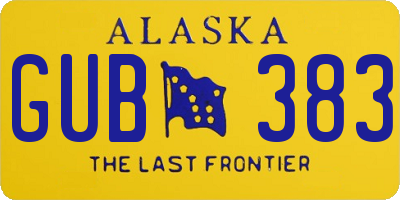 AK license plate GUB383